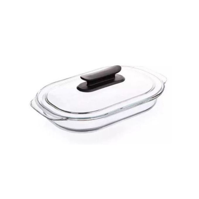 Oval Glass Casserole Dish For Serving-Transparent