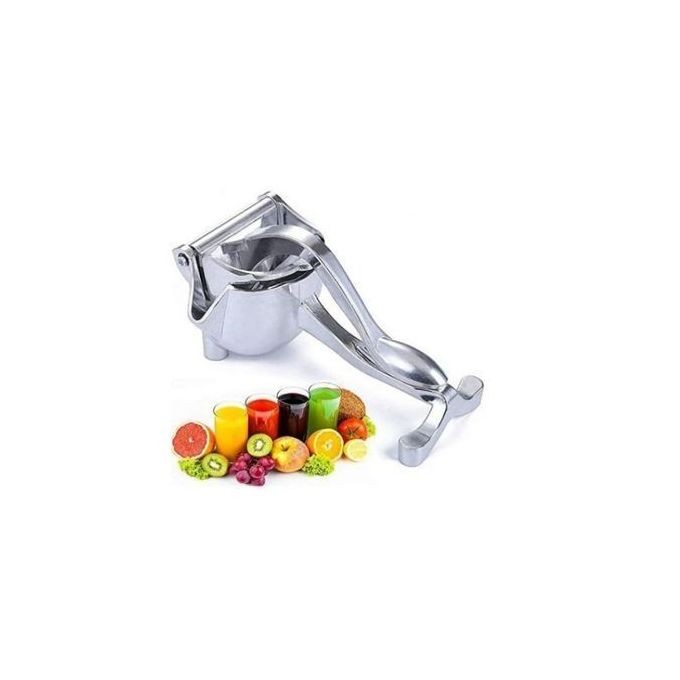 Orange Manual Stainless Steel Juicer-Silver