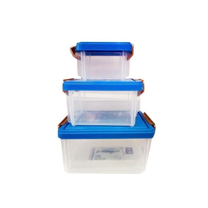 Adorable 3 Pieces Plastic Containers For Storage-Transparent