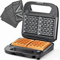 3 in 1 Waffle Maker Sandwich Barbecue Grill- Black.
