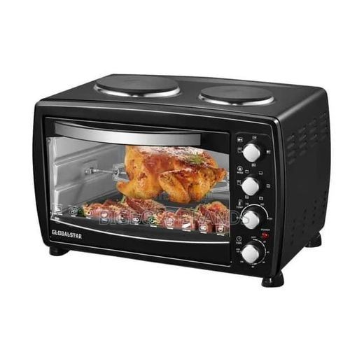 38 Liters Electric Oven With Rotisserie 2 Hot plates And Timer -Black