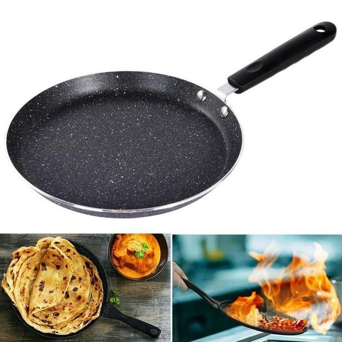 28cm Pancake, Roti Bread, Egg,Chapati Frying Pan -Black