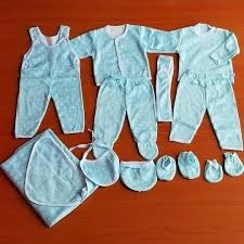 11Pc Baby Boy Newborn Clothing Set - Blue