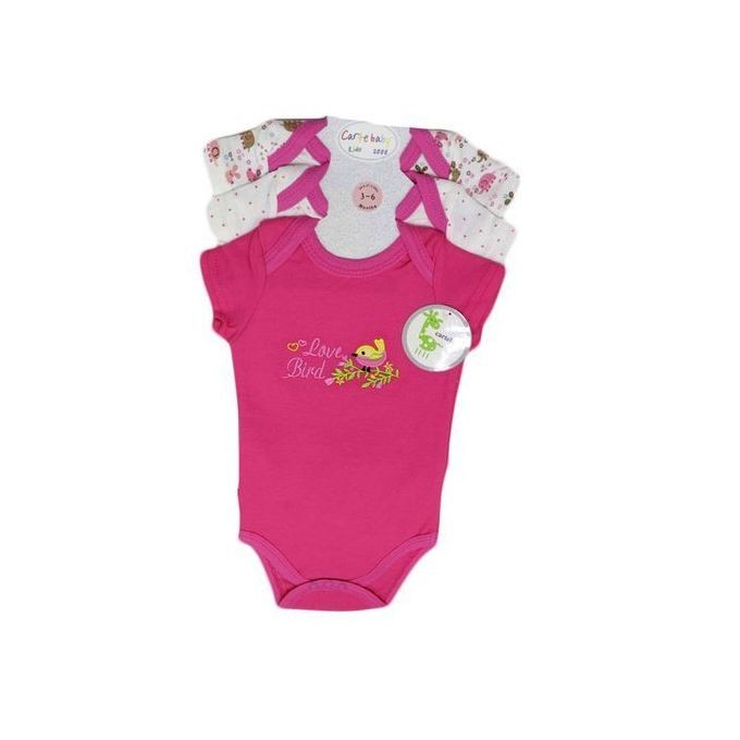 Three Piece Baby Bodysuit - Pink