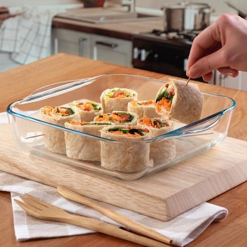 Square Bakeware Casserole Dish With Heat Resistant Oven Microwave Safety - Clear