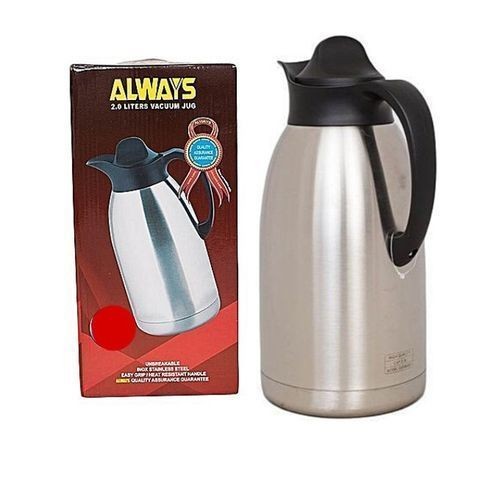 Always Unbreakable 2 Liters Thermal Flask With Unique Design-Silver