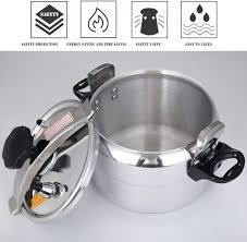 7 Litres Stainless Steel Pressure Cooker With Steamer & Handles - Silver