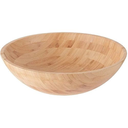 28Cm Bamboo Fruit Salad Serving Bowl Dish-Brown.