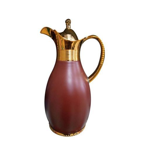 Always Breakable 0.95 Liters Thermal Flask With Unique Design-Brown/Gold