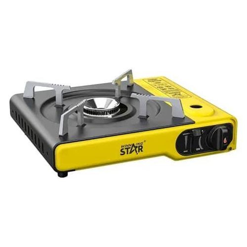 Mini portable butane camping stove high output, electronic ignition, brass burner, portable gas grill for outdoor picnics Designs Vary-Multicolour