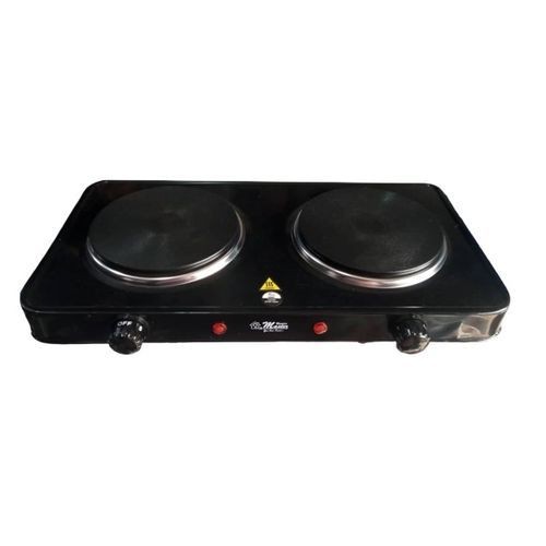 Quality Electric Hotplate With Two Burners-Black