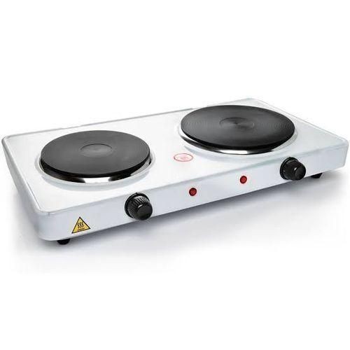Double Burner Electric Hotplate - White