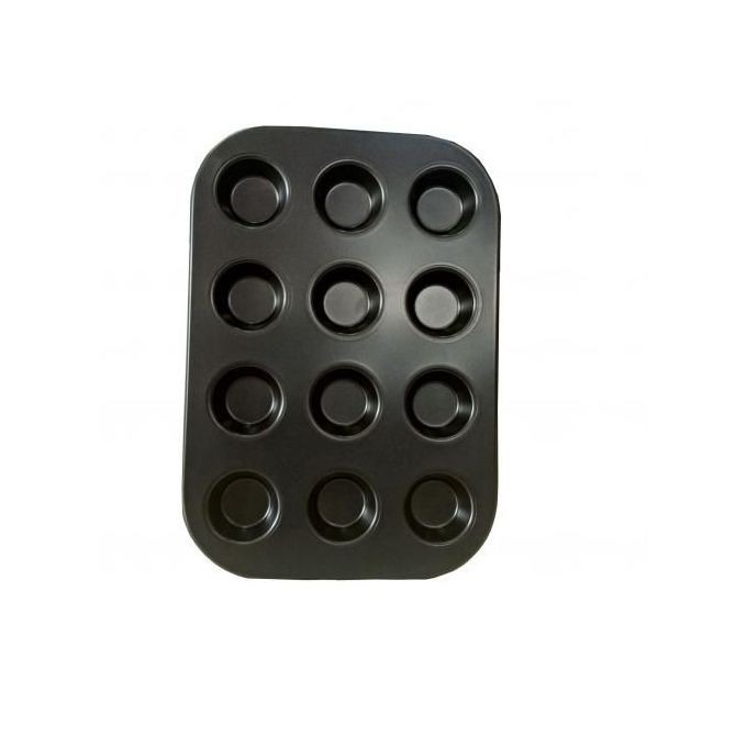 Small 12 Holes Non-Stick Baking Tray/Mold For Cookies And Cakes - Black