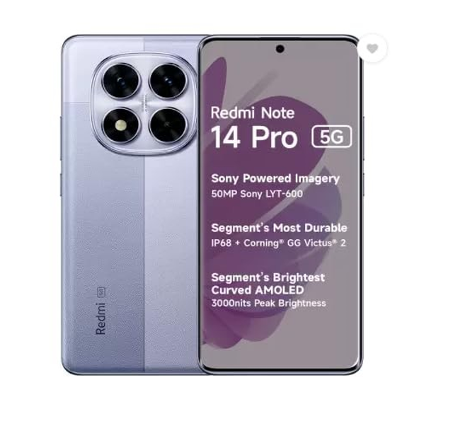 REDMI Note 14 Pro 5G 6.67" 8GB RAM 256GB ROM 50MP 5500mAh - Purple