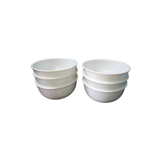 6 Heavy Duty Melamine Unbreakable Soup Bowls-White