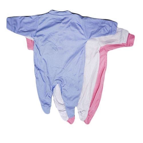 Three Piece Baby Overalls - Blue, White, Pink