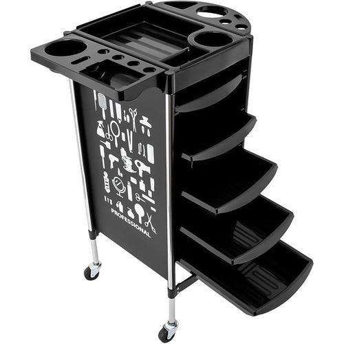 Hairdressing Trolley, Hair Salon Rolling Trolley, Beauty Trolley On Wheels, Hairdresser Storage Trolley, Beauty Salons Cart with 5 Drawers-Multicolour