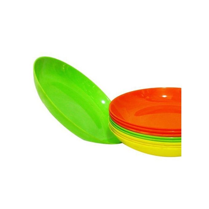 9 Pieces Melamine Dinner Plates With A Unique Design-Multicolor