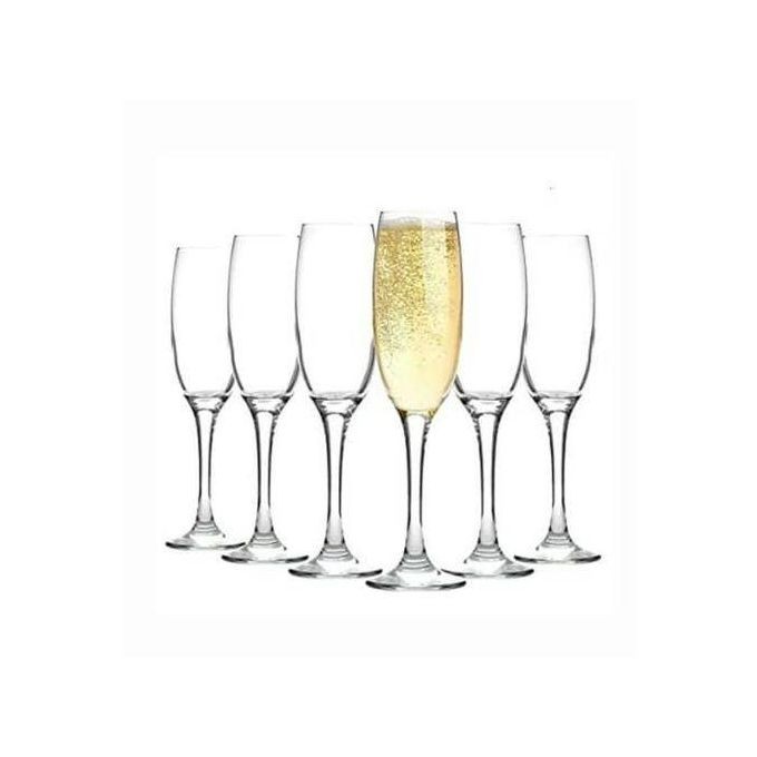 Set Of 6 Wine Glasses, Clear