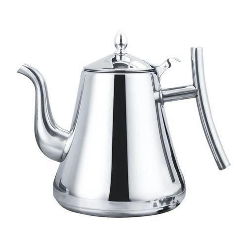 Stainless Steel Thick Heavy Teapot For Coffee Tea With Filter-Silver