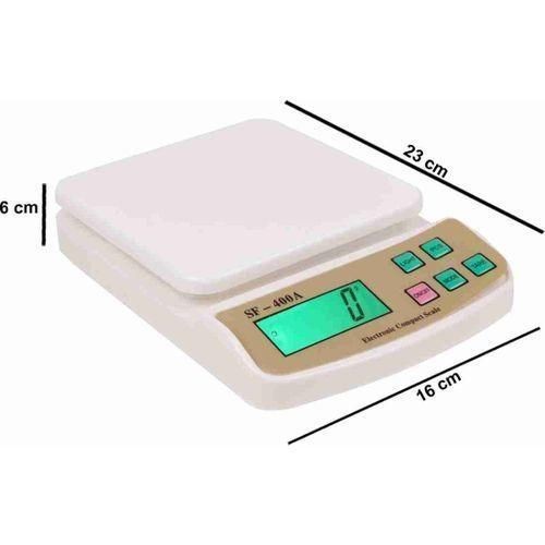 Multipurpose Digital Kitchen Weighing Scale With Max Capacity Of 10Kg- White.