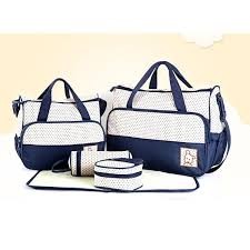 5pcs In 1 Baby Bag - Navy Blue