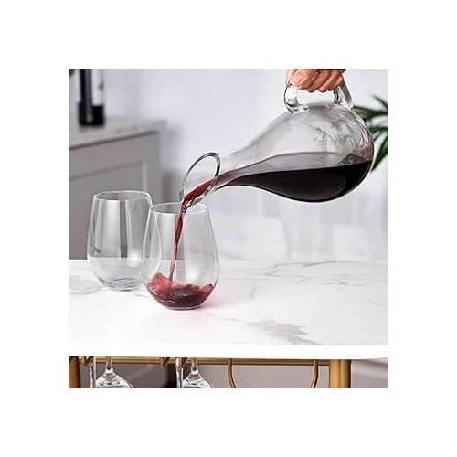 Glass Wine Decanter With Handle- Clear