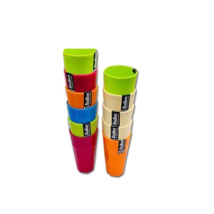 12 Pieces Melamine Colorful Tumblers/Color Varies -Multicolor