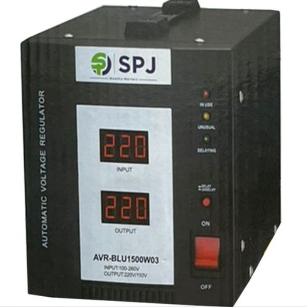 Automatic Voltage Electricity Stabilizer Of 1500Watts For Regulating Fluctuating Voltage Into General Voltage Output-Black