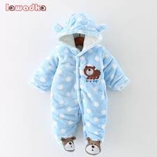 Baby Warm Bodysuit Overall Romper - Blue