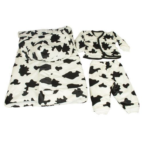 Kofia Baby Shawl Receiver Blanket + Full Suit  - White Animal Print