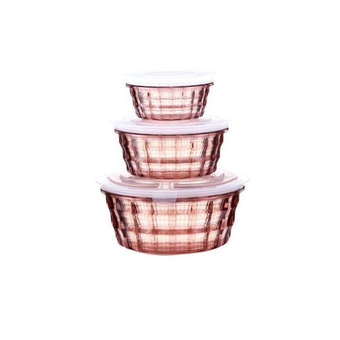 3 Pieces Acrylic Containers For Food Storage-Multicolor