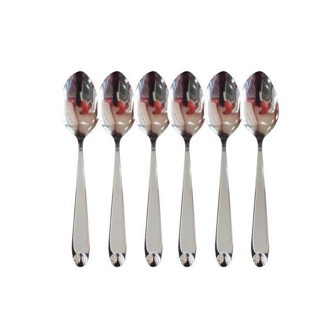 6 Pieces Strong Kitchen Table Spoons For Taking Soup Tea - Silver