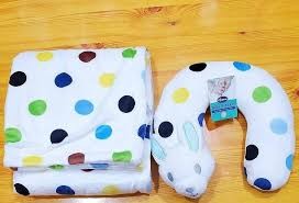Baby Receiver With Feeding Pillow - Pink,White multi design