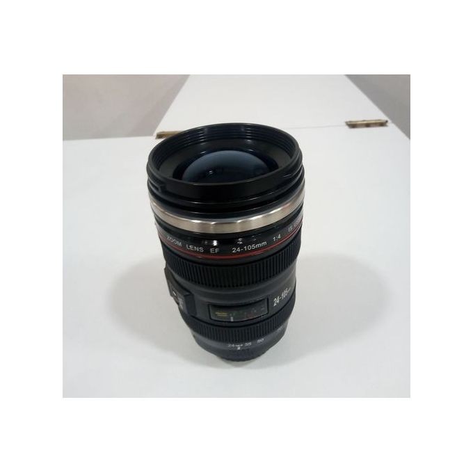 Camera Lens Coffee Tea Mug With Lid-Black/White
