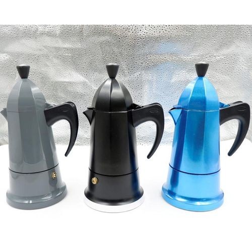 6 Cups Moka Pot Large Capacity Stainless Steel 304 Moka Pot Coffee Maker Stovetop Espresso Maker Coffee 450ML- Multicolor