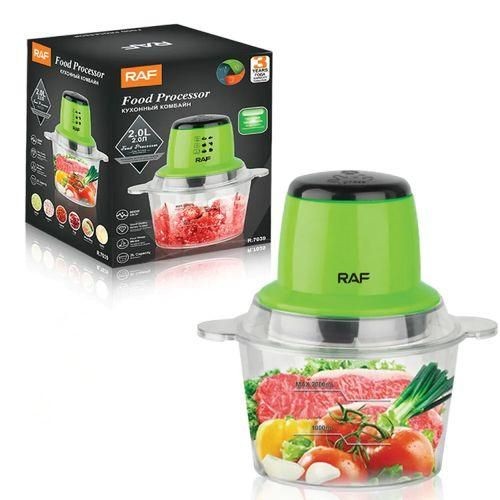 RAF Multifunctional 2L Plastic Food Cutter Vegetable Chopper Yam Pounder Meat Grinder Food Processors- Green