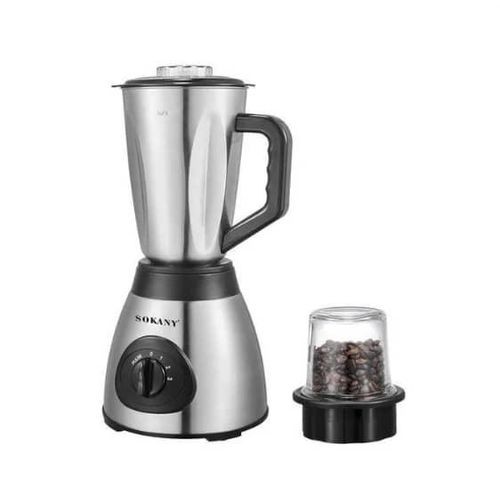 Sokany 2 In 1 Blender Grinder With Unbreakable Jars 3 Speeds 400W 1.5Litre Juicer- Multicolor