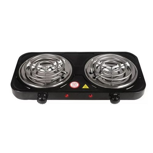 Quality Electric Hotplate With Two Coils-Black