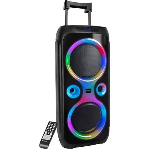 Professional Battery Speaker System With Wireless Microphone Good For Discos-Black