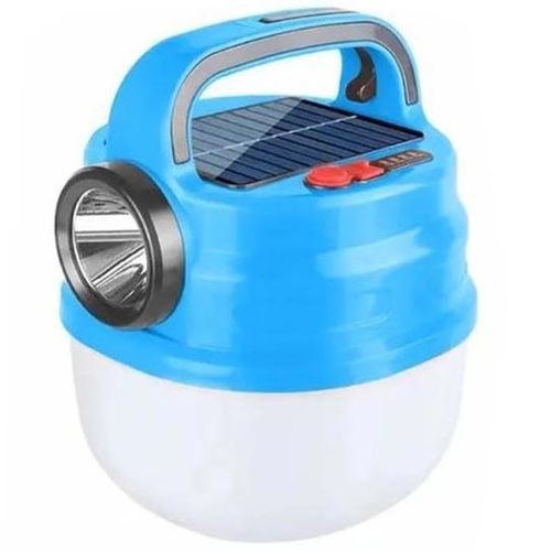 2 Lights Emergency Rechargeable Lamp With Solar -Multicolour