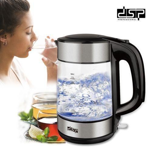 1.7 Litre Glass Electric Kettle - Silver.