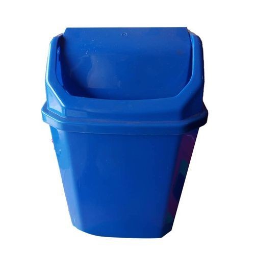 Plastic Trash Can Dustbin With A Flapping Lid-Blue