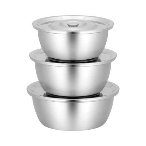 6 Pieces Set Of Stainless Steel Food Serving Dishes With Mirror Polish