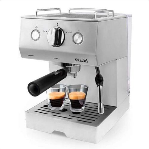 Saachi High Grade Espresso Coffee Machine With 15 Bar Automatic Steam Pressure Pump- Silver.