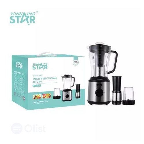 WINNING STAR 3 In 1 Multifunctional Fruits Electric Blender-Silver/Black