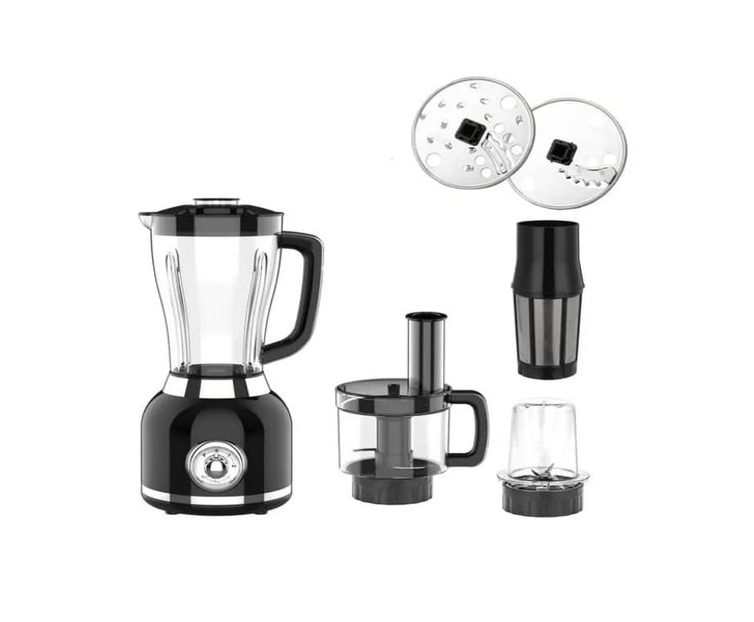 6 in 1 Multifunctional Electric Table Super Blender With 1.5L PC Unbroken Jar And Fruit And Vegetables Chopper, Meat Grinder, Food Processor, Salad Shredder Mixer Countertop Smoothie Crusher -Multicol