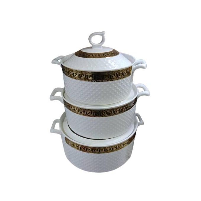 3 Pieces Ceramic Serving Dishes Prints And Designs Vary-White