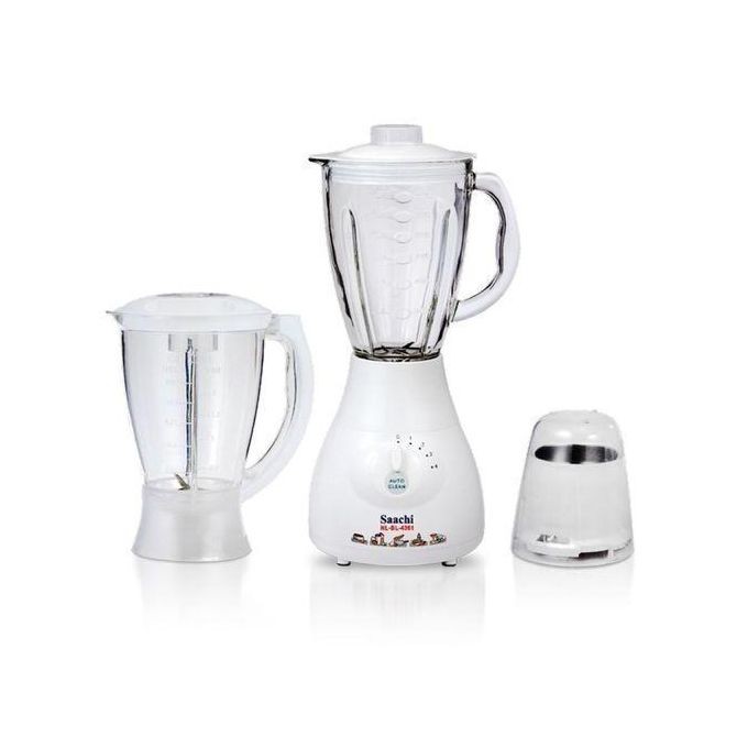 Saachi 3 in1 Blender Of 1.5 Litres With 2 Jars-White
