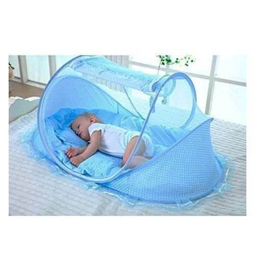 4 PCs Foldable Portable Baby Sleeping Mosquito Net - Blue